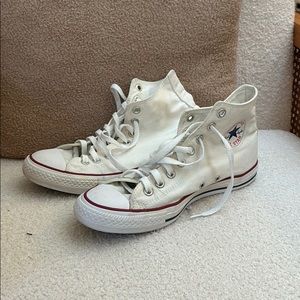 High Top White Converse (W9.5)